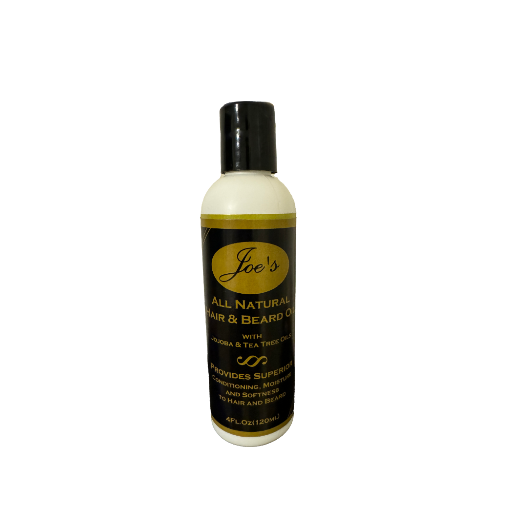 Joe's All Natural Hair & Beard Oil with Jojoba and Tea Tree Oils 4 Fl.Oz(120ml)